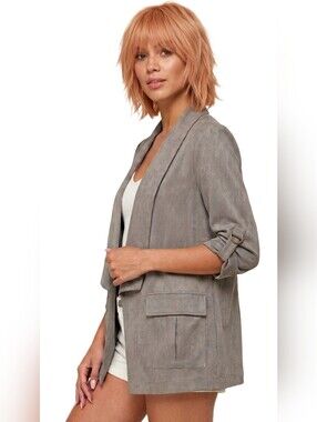 GUESS Marciano Malik Soft Blazer Jacket Lyocel Grey Size Small​ Secure Pockets